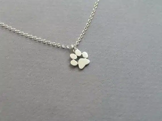 Jisensp New Chokers Necklace Tassut Cat and Dog Paw Print Animal Jewelry Women Pendant Cute Delicate Statement Necklaces N191 40