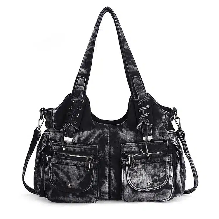 iPinee Fashion Women Bag Vintage Casual Denim Handbag Lady Large Capacity Jeans Tote Weave tape Creative Shoulder Messenger Bag 14