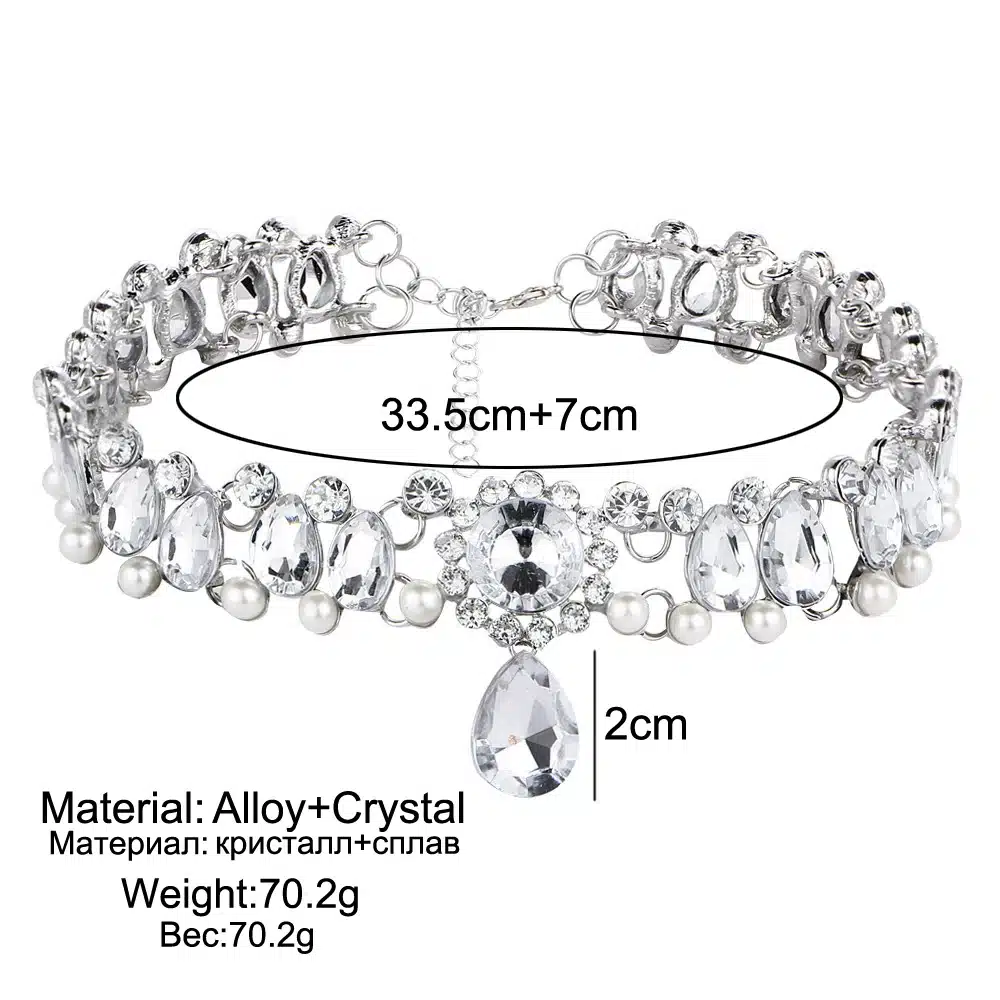 17KM Boho Collar Choker Water Drop Crystal Beads Choker Necklace &pendant Vintage Simulated Pearl Statement Beads Maxi Jewelry 38