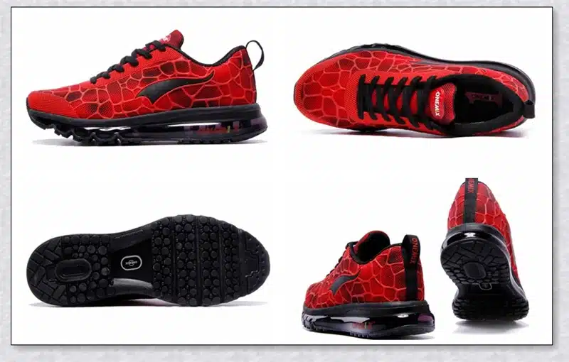 Onemix Sport Shoes Men Running Shoe Elastic Red Black Sneaker Air Cushion Athletic Trainer Man Training Size EU 39-47 US 12 13 11