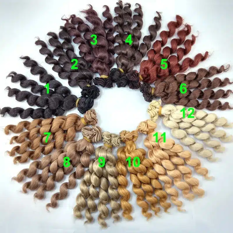 1 piece 15cm x 100cm brunette blonde coffee black brown natural color curly doll wigs hair for 1/3 1/4 1/6 BJD SD diy 1