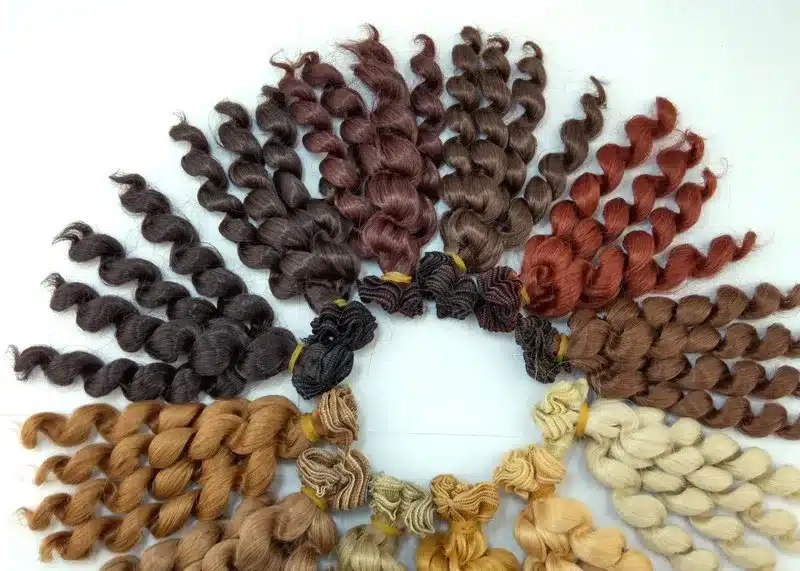 1 piece 15cm x 100cm brunette blonde coffee black brown natural color curly doll wigs hair for 1/3 1/4 1/6 BJD SD diy 4