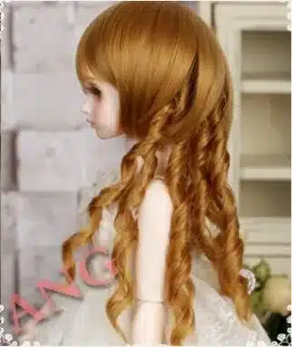 1 piece 15cm x 100cm brunette blonde coffee black brown natural color curly doll wigs hair for 1/3 1/4 1/6 BJD SD diy 9