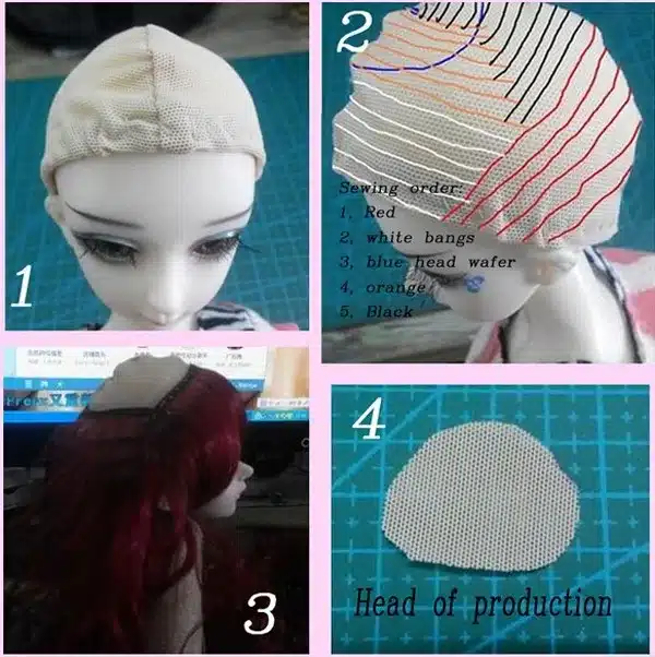 1 piece 25*100cm brown flaxen coffee black brown natural color DOD AOD doll wig straight thick hair for 1/3 1/4 1/6 BJD diy 10