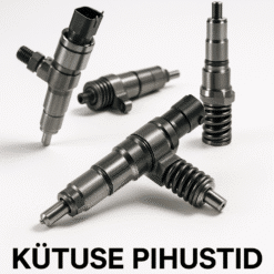 Erinevad kütuse pihustid valgel taustal