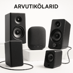 Mitmed erinevad arvutikõlarid laual