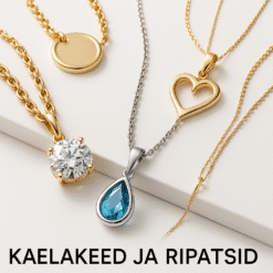 Mitmekesine valik kaelakeesid ja ripatseid erinevates stiilides