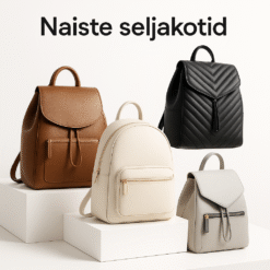 Erinevad naiste seljakotid, sealhulgas nahast ja trendikad mudelid